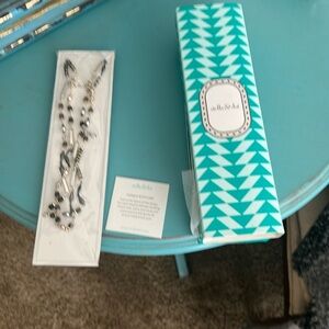 Stella Dot necklace silver beads and gray beads